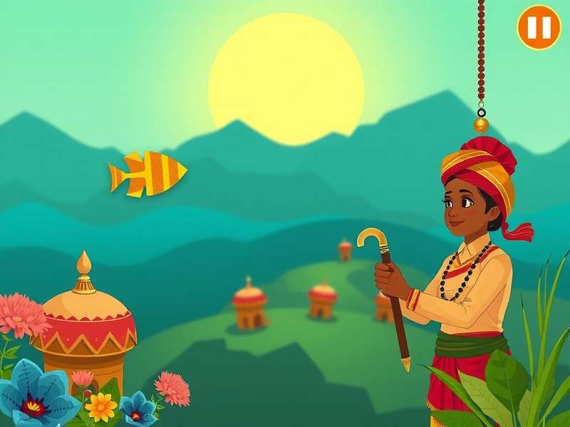 Anemone Adventure game screenshot showing Indian cultural elements